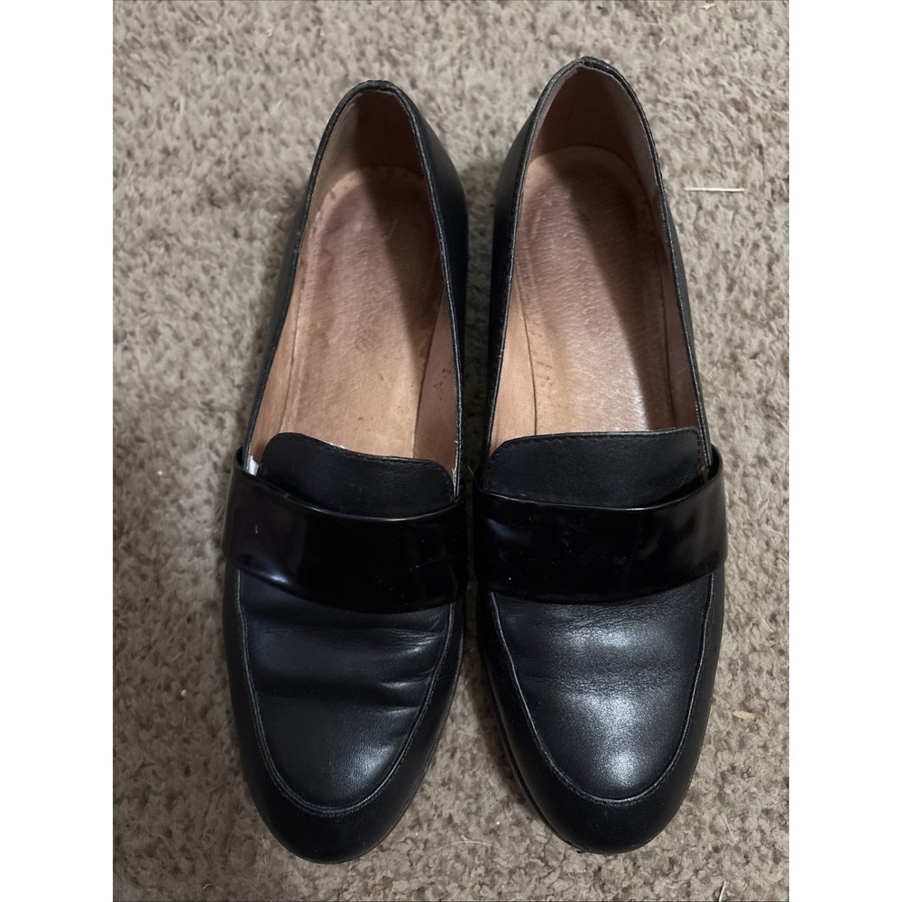 Madewell Black Leather Loafers‎ Shoes Casual Career Women's 8.5 Style E0208